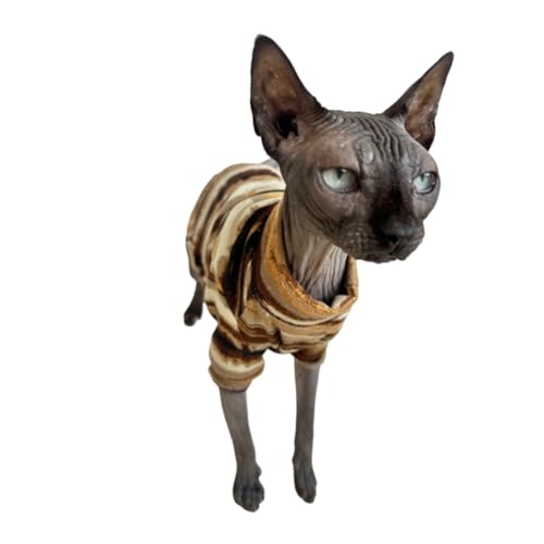 Sphynx Clothes Hairless Cat Shirt Cat Vest Pet Clothes, Round Collar Vest Kitten Shirts, Cats & Small Dogs Apparel (Rust Color, Small) - Image 4