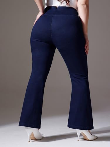 Image of Miss Chase A+ Women's Bootcut High Rise Regular Length Stretchable Denim Jeans