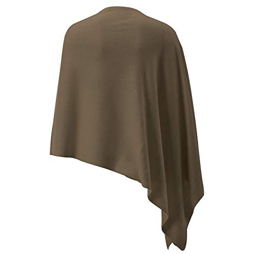 Women Ponchos Sweater Versatile Lightweight Solid Knitted Shawl Wrap Scarf Cape Accessories for Womens Tan