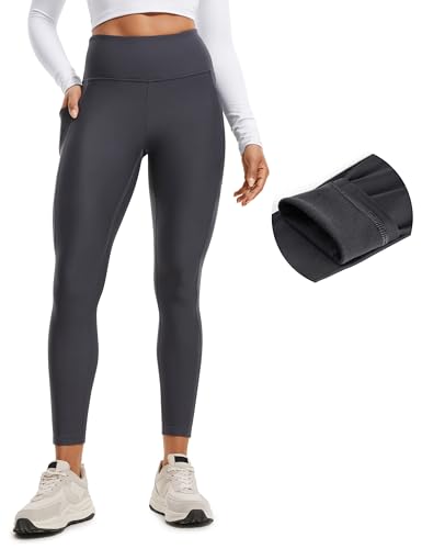 CRZ YOGA Fleece Lined Leggings Pockets 25'' - Thermal High Waisted