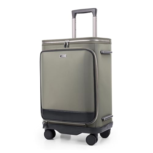 Image of AETHON Hover Luggage Cabin | Carry-On Spinner Luggage | Durable Softshell Suitcase with Expandable Storage | 4-Wheel Rolling Suitcase with Telescopic Handle - Travel Bag for Business (Olive)
