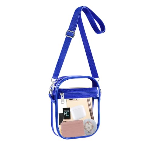 Image of Fibrdoo Clear Crossbody Purse Bag, Clear Bag Stadium Approved with Front Pocket for Concerts Sports Festivals