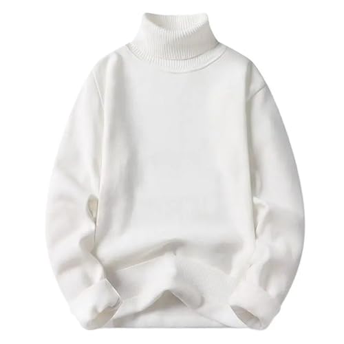 Men's Winter Fleece Turtleneck Sweater - Fashion Knitted Pullover Men's Solid Color Warm Knitting Pullover Sweater3