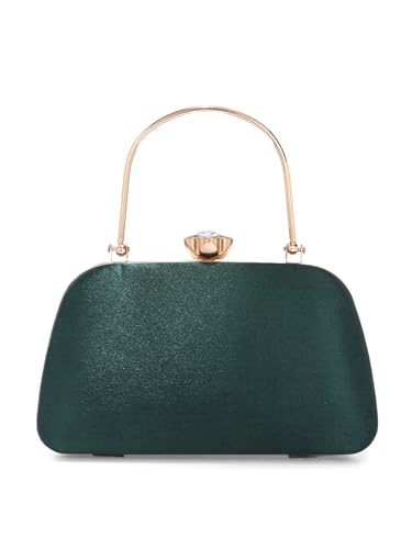 Image of TOOBA Handicraft Women's Beautiful Bling Box Clutch Bag | Evening Bag, Bridal Purse & Party Handbag | Wedding & Special Occasion Clutch (Small Boat)