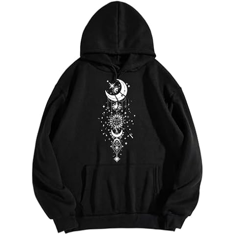 Remidoo Women's Oversized Sun and Moon Hoodie Cover