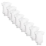 DOE AN JOEY Unisex Baby Bodysuits, 100% Organic Cotton Infant Clothing, Ultra Soft & Breathable Fabric, Gentle on Sensitive Skin, Snap Closure Babysuit, Solid White, 0-3 Months, Pack of 8