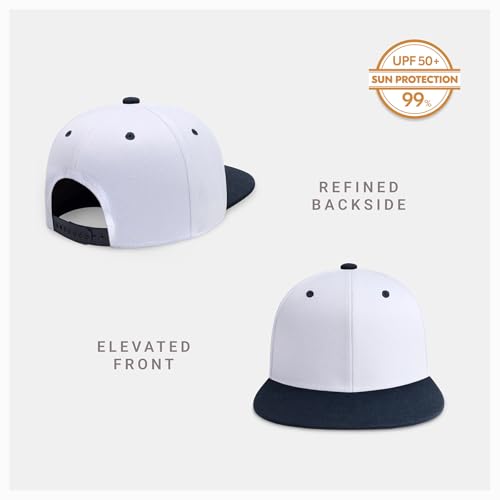Image of CHOK.LIDS Flat Bill Visor Classic Snapback Hat Blank Adjustable Brim High Top End Trendy Color Style Plain Tone Baseball Cap
