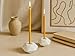Set of 2 Small White Ceramic Candleholders for Votprof Slim Taper Candles, Durable, Modern Design