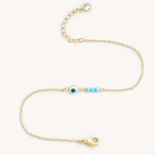Image of MEVECCO Bracelet for Women 14K Gold Plated Dainty Chain Simple Jewelry Cute Handmade Minimalist for Her