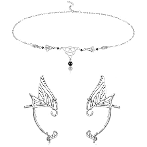 Hifot 2 Piezas Plata Diadema Elfo Mujer, Bohemio Cadena de Cabeza Retro, Puños de Orejas de Elfo de Plata Pendiente Piercing, Accesorios Pelo Mujer Disfraz Fiesta Halloween Accesorios Disfraz | Ya disponible en tu tienda friki favorita! En mundofriki.es!