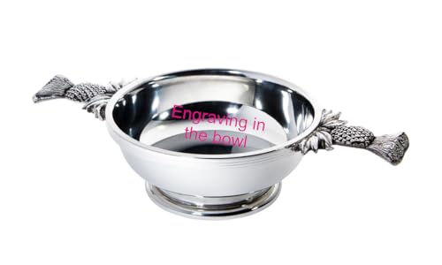 Thistle Handle Pewter Quaich Whisky Tasting Bowl Loving Cup Burns Night (with Engraving)
