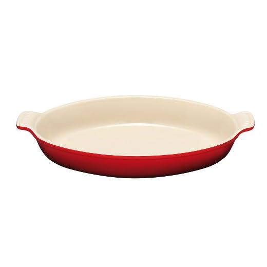 Le Creuset Heritage Stoneware Oval Au Gratin Dish, 1-Quart, Cerise