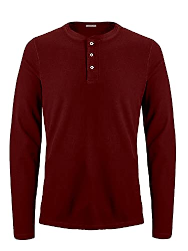 Image of LAZYCHUNKS Men's Full Sleeve Henley Neck Cotton Blend T-Shirt | Solid Regular Fit for Boys & Men | Soft Breathable Fabric | Casual Size S to 3XL
