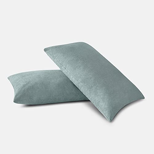 Sleepyhead Waterproof Bamboo Terry Pillow Protector, (28"x18", Set of 2, Grey)
