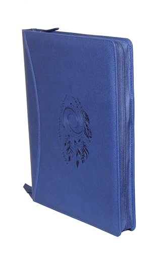 Image of Sukeshcraft Pu Multiuse 25 File Sleeve for Documents, Certificates, Fixed Deposit Receipt, Portfolio B4 Size Documents Holder for Sports, Office, Home, School (Grain Blue, B4 Size Leaf)
