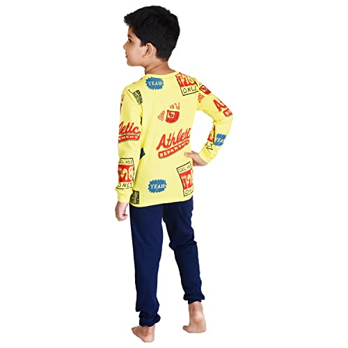 Image of Clothe Funn Boys Printed Cotton Full Sleeves T-Shirt & Pant Set