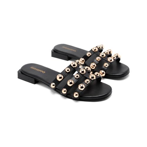Sandales plates cloutées cuir femme nu-pieds tendance été