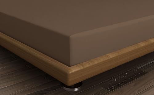 Drap housse 140x200 en coton supérieur marron, l'excellence du linge de lit doux et durable - 3