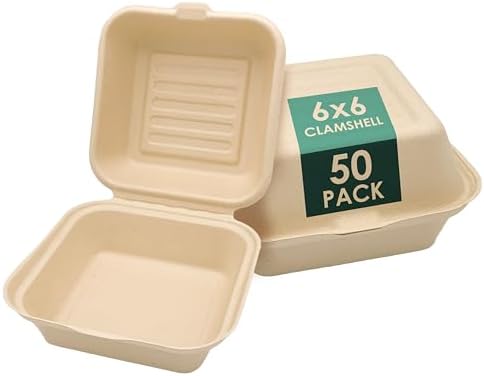 50 Pack 6×6 Clamshell...
