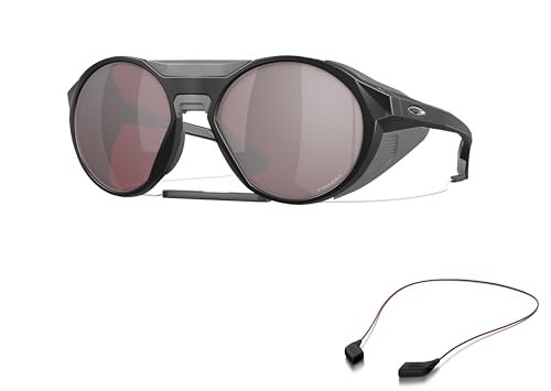 Oakley OO9440 Sunglasses Bundle: OO 9440 944001 Clifden Matte Black Prizm Snow and Large Red leash Accessory kit2