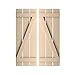 Ekena Millwork SHUBSZ Faux Wood Shutters (Per Pair) Rustic Spaced n-Batten w/Z-Board, 23 1/2"W x 74"H, Smooth