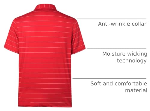 Camiseta polo para hombre MOHEEN, ligera, de secado rápido, con diseño estampado y protección solar UPF 50+ miniatura 3