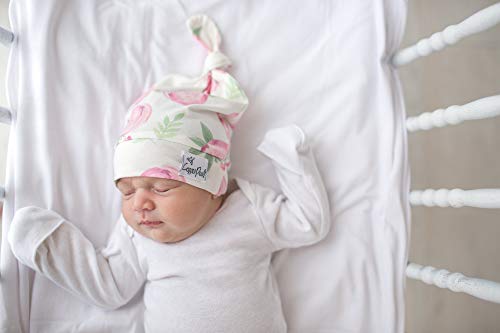 Image of Copper Pearl Baby Beanie Hat Top Knot Stretchy Soft Grace