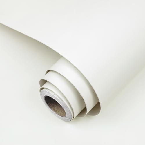 wishFIRE Beige White Selbstklebende Tapete 30cm X 200cm Beige Verdicken Matt Wand Tapeten Moderne abnehmbare Selbstklebende Vinyl Tapete für Raumwände Regal Arbeitsplatten Schränke