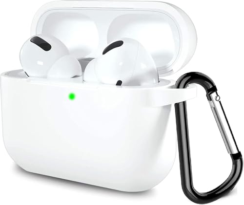 CIOODDW Airpods pro2 ケース 対応 えあほっつぷろ2ケース 全面保護 LED可視 ワイヤレス airpods pro 第2世代 ケース 充電対応 耐衝撃 防水防塵キズ防止 紛失防止カラビナ付きエアポッツプロ ケース(ホワイト)