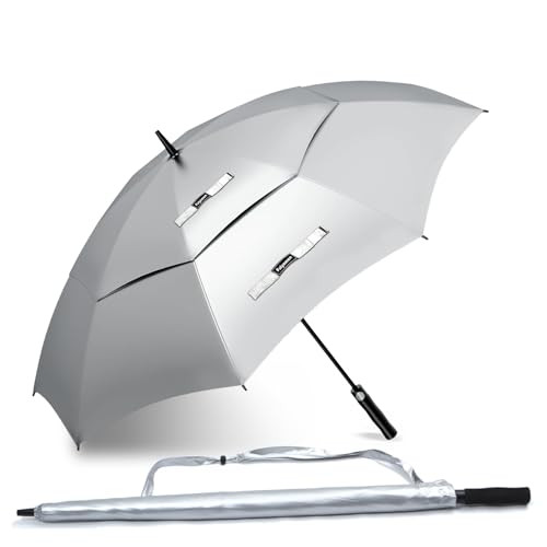 Photo 1 of 68/62/54 Inch UPF50+ Sun Umbrella UV Protection UV Umbrellas for Sun Protections Windproof Large Golf Umbrella Auto Open and Vented Double Canopy Umbrellas for Sun and Rain