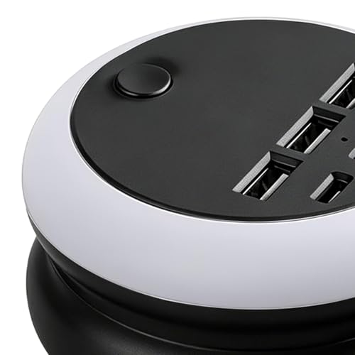 Chargeur USB multiport ajustable avec veilleuse LED et système de rangement - 7
