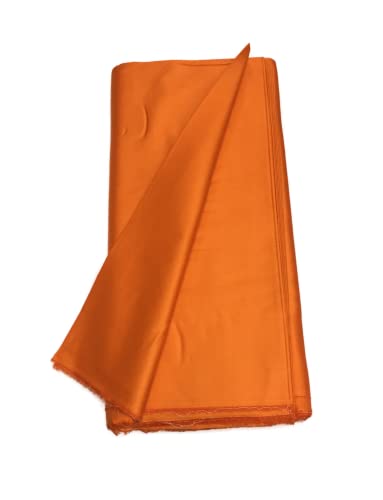Image of BKRKJ Women's Cotton Silk Unstitched Fabric by Meter for Sewing Suit Salwar Chudidar Patiyala Shirt Kameez Blouse Kurta Pyjama Pathani jam Glace (2 Meter, Orange)