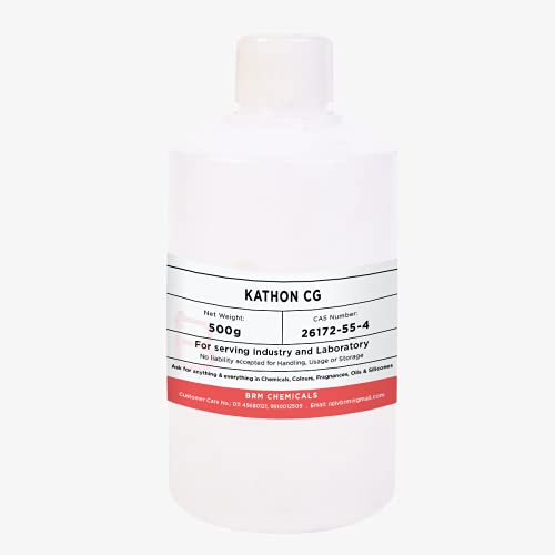 BRM Chemicals Kathon Cg - 500 Grams For Soap Making, Shampoo, Cosmetics, Serum Making, Beauty Formulations, Moisturizer, Lotion Making, Domestic Use & Diy Personal Care For Face, Hair, Skin & Body