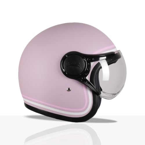 Image of TVS MissFit Women's Open Face Helmet | Lightweight Shell | Pastel Colors Designed Exclusively for Women | Extreme Comfort Fit for Girls | Clear Visor | DOT & ISI Certified