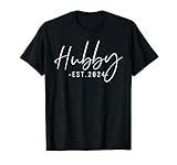 Hubby Est 2024 Just Married Honeymoon Husband Wedding Couple T-Shirt