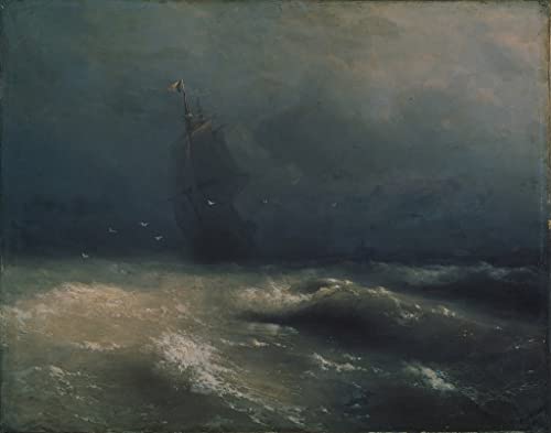 Impression d'art Tempête Aivazovsky tableau vintage décoration chambre 60x90cm de haute qualité