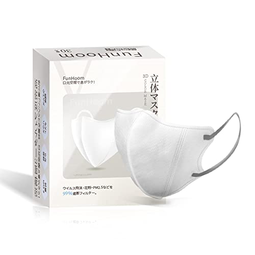 [FunHoom] sDz}XN ̌^ ̌ ĝă}XN 30 y{ɐ݌vꂽʃ}XNz}XN  ʋC r ɂȂɂ ċz₷ 8FI (grey)