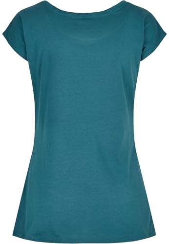 Build Your Brand BB013-Ladies Wide Neck tee Camiseta Mujer, Teal, L