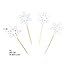 Frozen Winter Snowflake Cupcake Topper Double Sided Glitter Silver Decoration 2 Inches Wide by 5 Inches Tall, Pack of 18