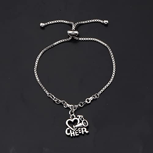 BEKECH Cheerleading Bracelet - Love to Cheer Charm Adjustable Slide Bracelet - Cheer Team Spirit Jewelry - Coach & Leader Gift4
