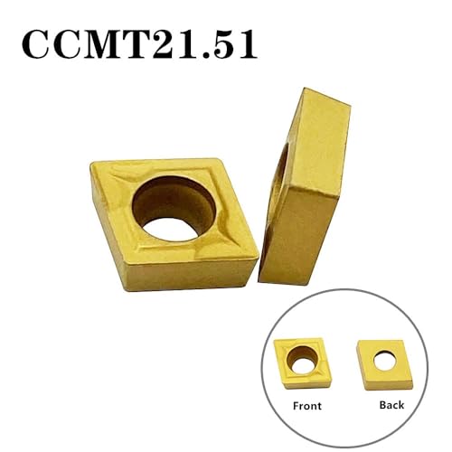 Image of 50PCS CCMT21.51 CCMT060204 Carbide Turning Inserts,CCMT Insert Insert Mutilayer Coated Lathe Replacement Inserts for Lathe Turning Tool Holder Boring Bar Inserts