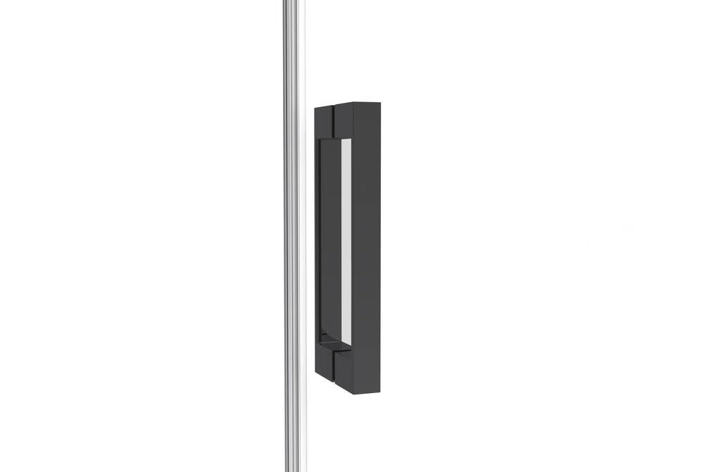 GME - Mampara Ducha Frontal Negra Mate 120cm 1 Fija + 1 Corredera + 80cm Panel Lateral Fijo | Mampara de Cristal Reversible 6mm con Ancho Adaptable y 195cm de Altura