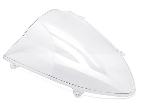 9sparts Black | Clear | Smoke Double Bubble ABS Plastic Injection Windscreen Windshield For 2008 2009 2010 2011 2012 Kawasaki Ninja EX250 250R (Clear)