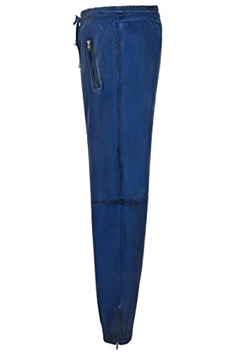 Mens Real Leather Trouser Sweat Track Pant 100% Lambskin Zip Jogging Bottom 30404