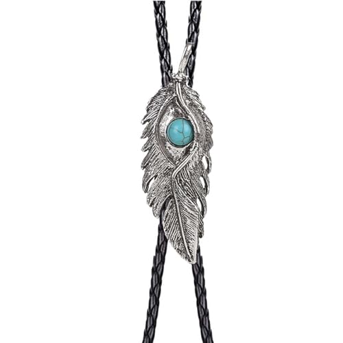 Image of Cowboy Bolo Tie for Men, Vintage Cow Skull Bolo Tie Necklace Native American Necktie for Men Women