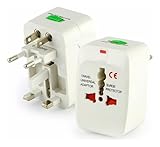 Kit 2 Adaptadores Tomada Universal Padrão Internacional Adaptador Mais de 150 Países Para Viagem Bivolt EUA UK JP AU EU Premium