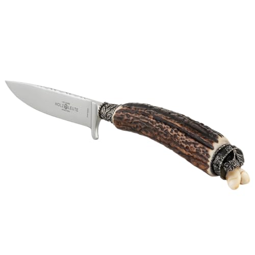 Holz-Leute Trachtenmesser, Jagdnicker, Hirschfänger für die Lederhose aus Hirschhorn mit Hirschgrandl