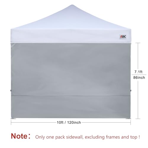 Image of ABCCANOPY Instant Canopy SunWall 10x10 FT No Frame or Top, Gray