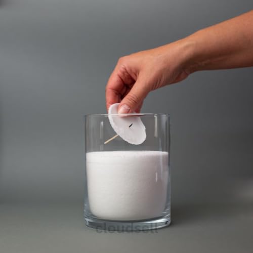 Diablos Customized Powder Candle Making Kit, 200GM Wax with 20 Wicks Refillable Beaded Wax Sand DIY Pearled Candle All Natural Reusable Candle Making Kit Self Extinguish Candle for Home Decor, White