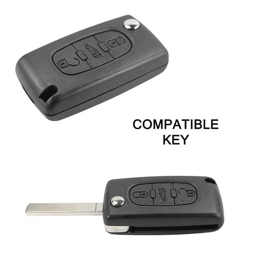 SALPIE Key Cover Shell Compatible with Citroen C2 C3 C4 C5 Picasso 2 Buttons Peugeot 107 206 207 307 308 406 407 407 Remote Control (Red 3 Buttons - Image 2